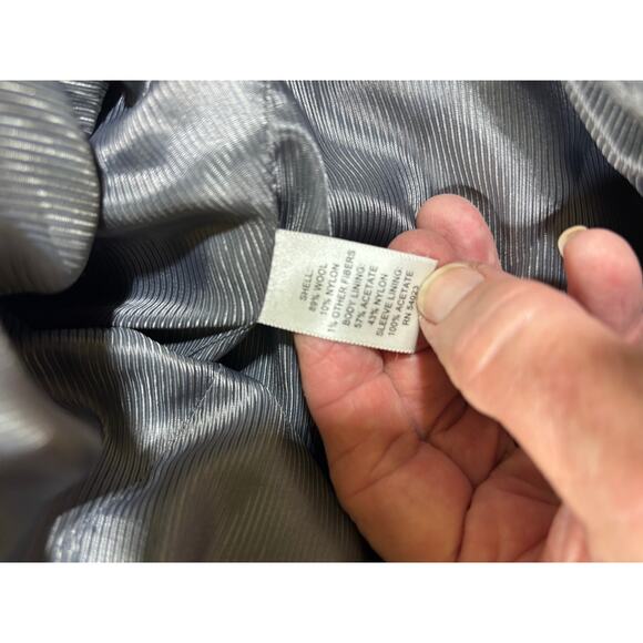 Banana Republic Wool Melange Peacoat Gray Size Large Double Breasted quiet luxe - Picture 7 of 9